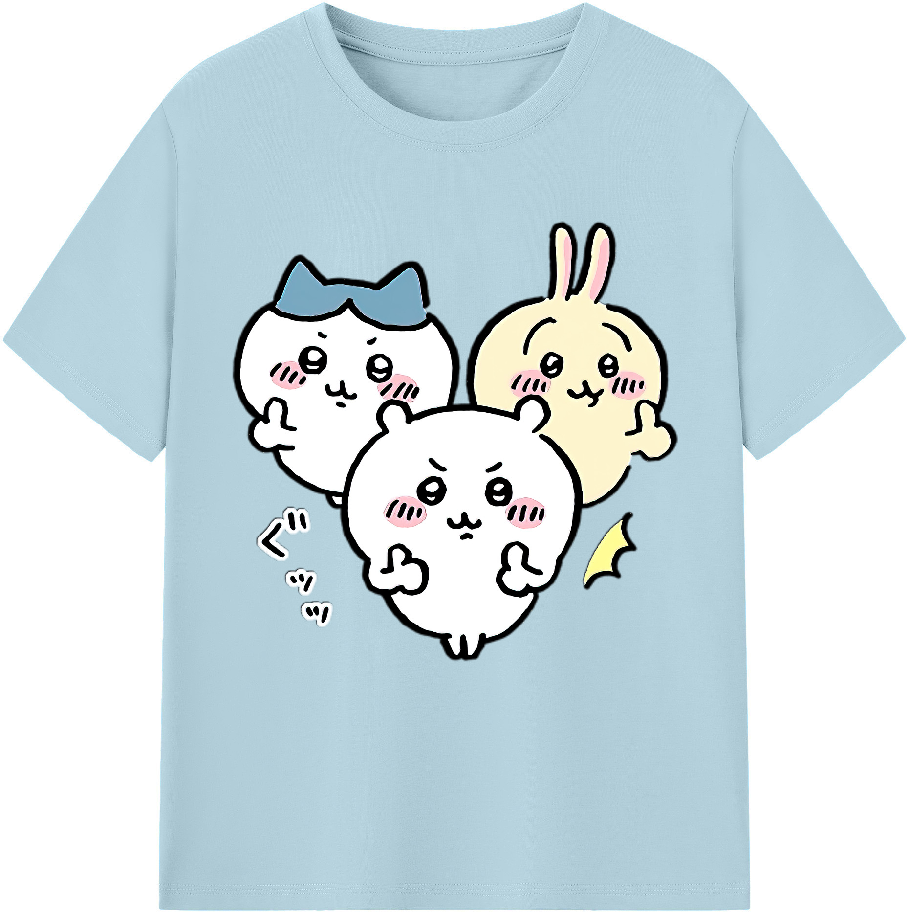 （画像用） ちいかわ うさぎ Chii-kawa usagi 綿100％半袖Tシャツ（フロントプリント）
